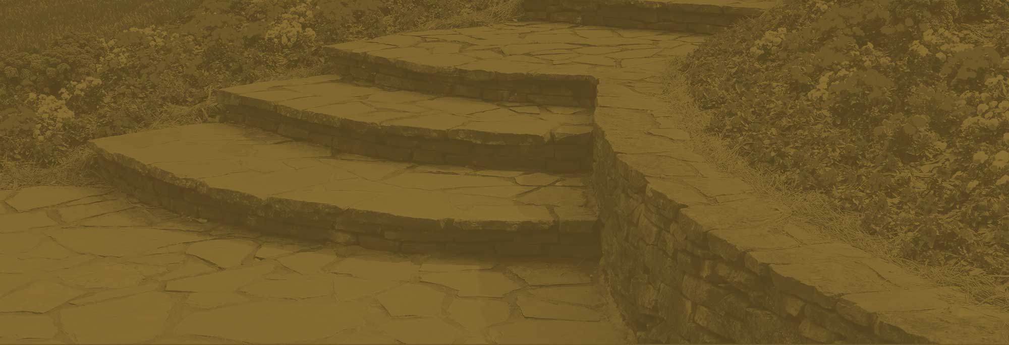 Brown-tinted stone steps.