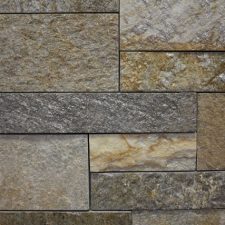 A smooth stone veneer with altering stone alignments.