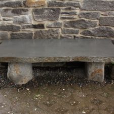Stone bench with polished seat